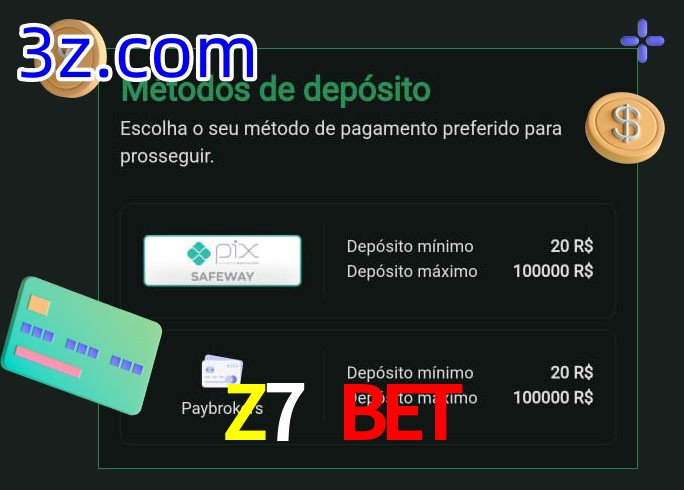 O cassino Z7 Bet oferece uma grande variedade de métodos de pagamento